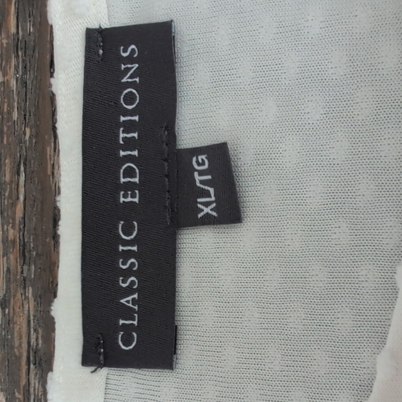 Classic Editions Off White Textured Swiss Dot Tiered Flutter Sleeve Top XL - Picture 10 of 13